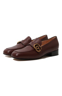 Gucci: Бордовые лоферы  Marmont