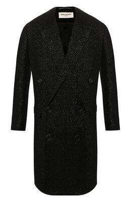 Saint Laurent: Чёрное пальто 