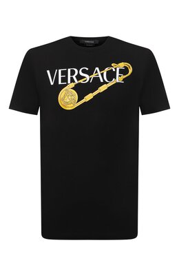 Versace: Хлопковая футболка Safety Pin