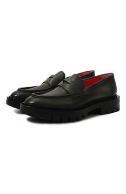 Santoni: Зелёные лоферы 