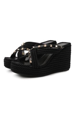 Valentino: Чёрные сабо Rockstud Torchon