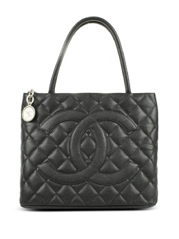 CHANEL Pre-Owned: Чёрная сумка-шоппер 