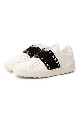 Valentino: Белые кеды Rockstud Untitled