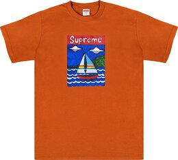 Supreme: Оранжевая футболка  Sailboat