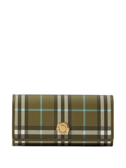 Burberry: Зелёный кошелёк Vintage Check