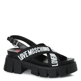 Love Moschino: Чёрные сандалии 