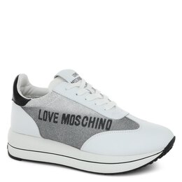 Love Moschino: Белые кроссовки 