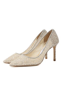 Jimmy Choo: Серебристые туфли Romy 85