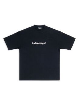 Balenciaga: Чёрная футболка Shopping