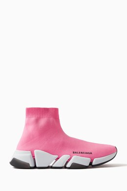 Balenciaga: Розовые кроссовки Speed.2