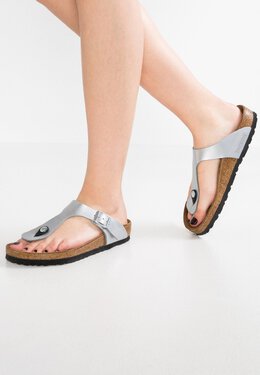 Birkenstock: Серебристые сандалии 