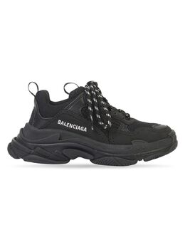 Balenciaga: Чёрные кроссовки Triple S