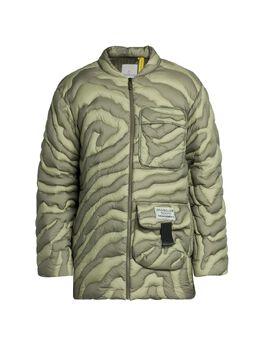 Moncler Genius: Зелёный пуховик