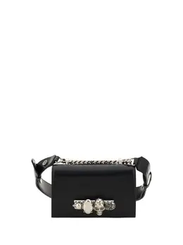 Alexander McQueen: Чёрный клатч Jewelled Satchel