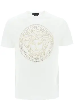 Versace: Белая футболка  Medusa