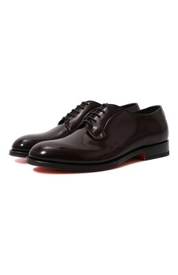 Santoni: Бордовые туфли 