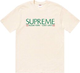 Supreme: Бежевая футболка  Nuova York