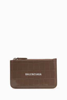 Balenciaga: Блестящий картхолдер Cash