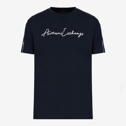 Armani Exchange: Тёмная футболка 
