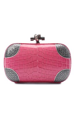 Bottega Veneta: Розовый клатч Intrecciato