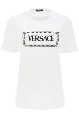 VERSACE: Футболка с вышивкой 