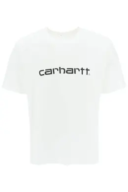 Carhartt Wip: Белая футболка  Script