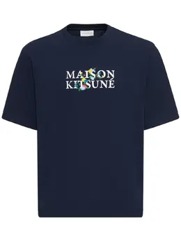 MAISON KITSUNÉ: Футболка с цветочным принтом 