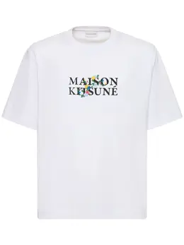 MAISON KITSUNÉ: Футболка с цветочным принтом 