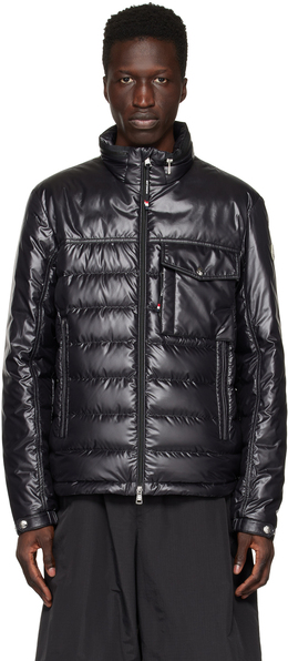 Moncler: Чёрный пуховик 