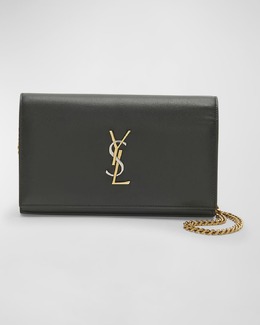 Saint Laurent: Чёрный кошелёк  YSL