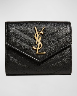 Saint Laurent: Чёрный кошелёк  YSL