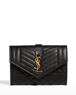 Saint Laurent: Чёрный кошелёк  YSL