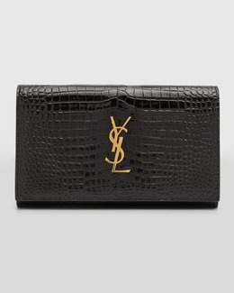 Saint Laurent: Чёрный кошелёк  YSL