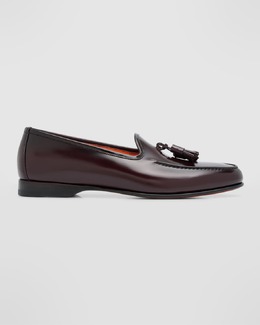 Santoni: Бордовые туфли 