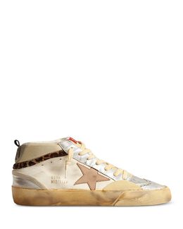 Golden Goose: Серебристые кроссовки  Mid Star