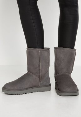 UGG: Серые ботинки  Classic Short