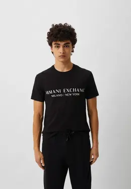 Armani Exchange: Чёрная футболка 