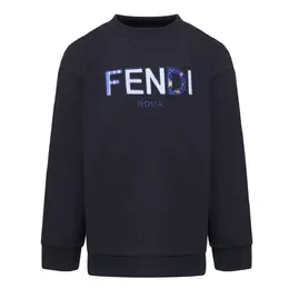 Fendi Kids: Синий свитер