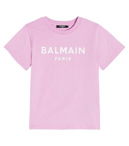 Balmain: Фиолетовая футболка 