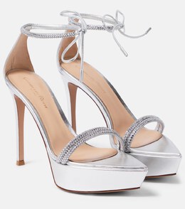 Gianvito Rossi: Серебристые босоножки 