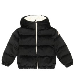 Moncler Enfant: Бархатный пуховик