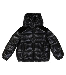 Moncler Enfant: Чёрное пальто 