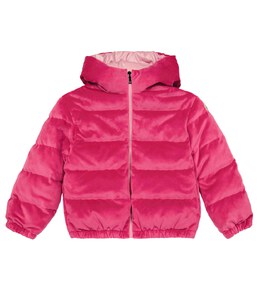 Moncler Enfant: Бархатный пуховик