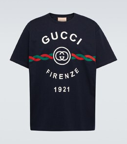 Gucci: Синяя футболка 