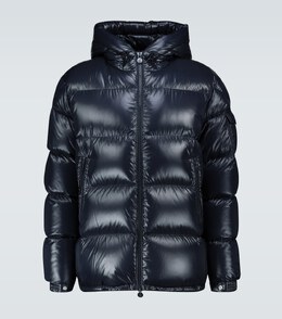 Moncler: Синий пуховик Ecrins