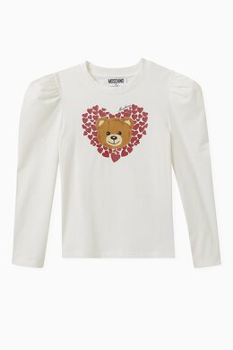 Moschino: Хлопковая футболка Teddy Bear