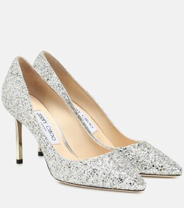 Jimmy Choo: Серебристые туфли  Romy 85