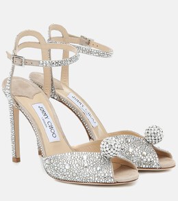 Jimmy Choo: Серебристые сандалии  Sacora 100