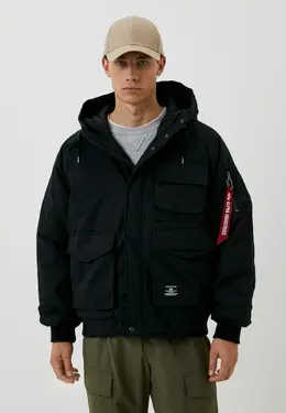 Alpha Industries: Чёрный пуховик 