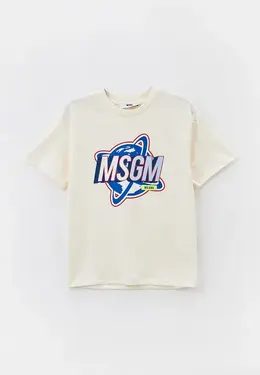 MSGM Kids: Бежевая футболка